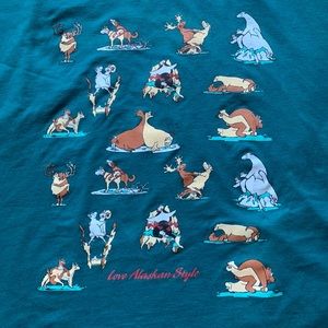 Vintage Animals doing it turquoise Alaska t shirt